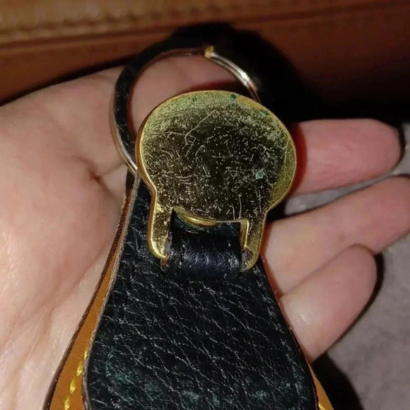 🌹DB Keychain black and brown leather  and gold collor accents - Picture 9 of 9